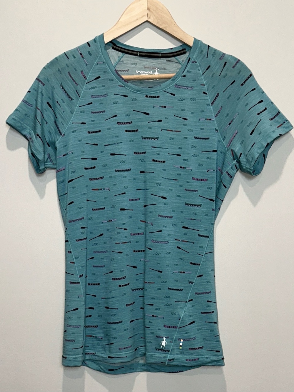 Smartwool Merino 150 Base Layer Print Short Sleeve Tee in Nile Blue - Picture 5 of 11
